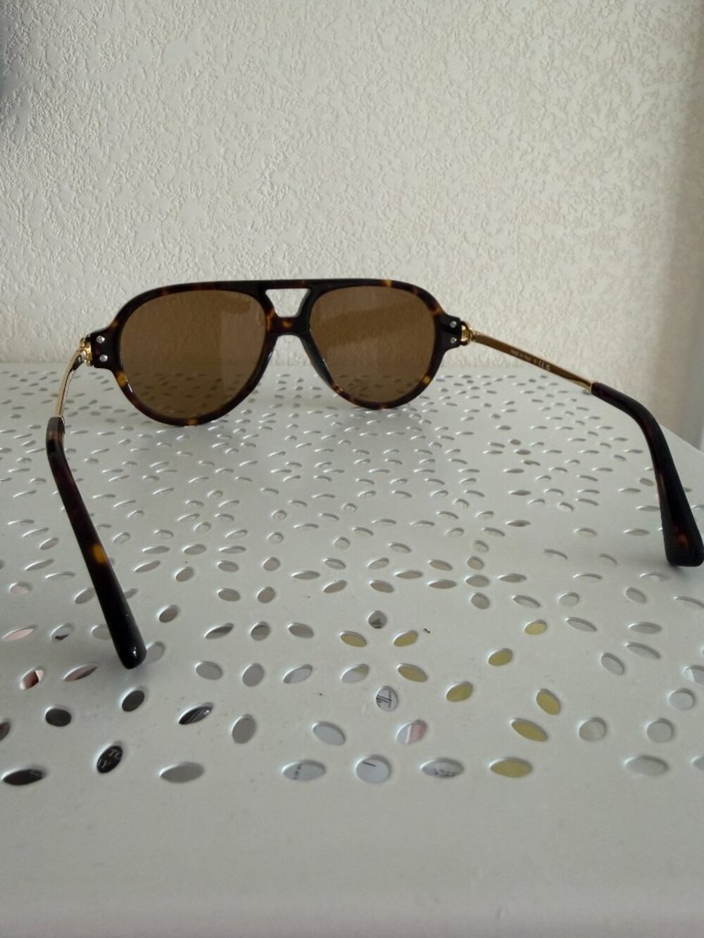 NWT CHANEL Tortoiseshell Aviator Sunglasses Gold CC Hardware NEW Authentic - Picture 6 of 12